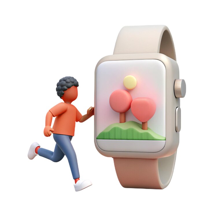PSD un hombre está corriendo más allá de un reloj que dice quot reloj quot