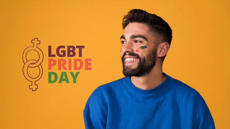 PSD hombre feliz en el día del orgullo gay lgbt