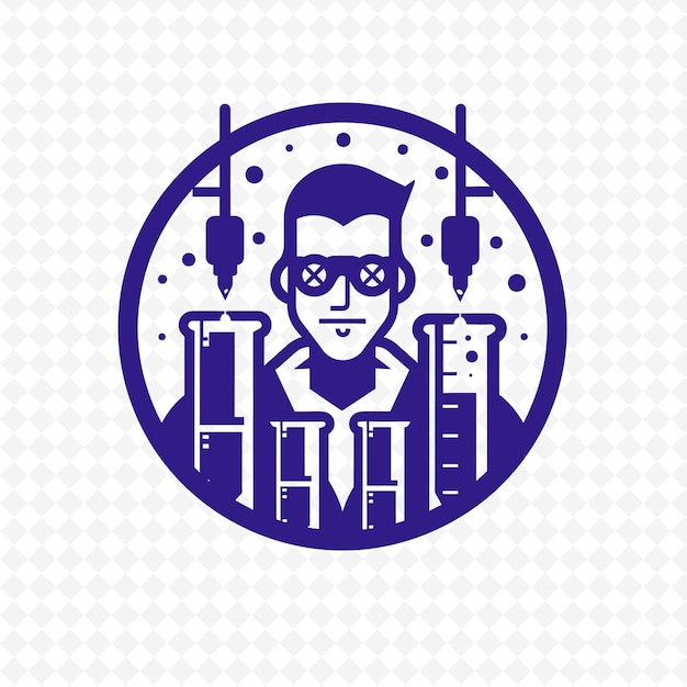 un hombre con gafas y un círculo azul con las palabras " nerd " en él