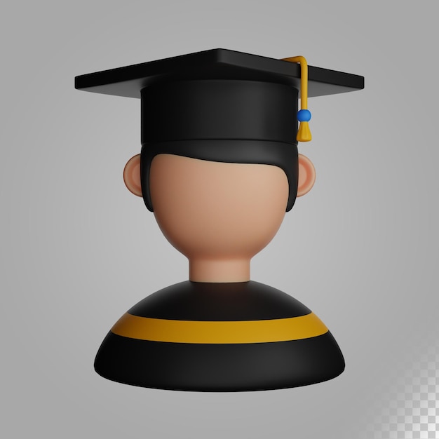 Hombre graduado de ilustración 3d