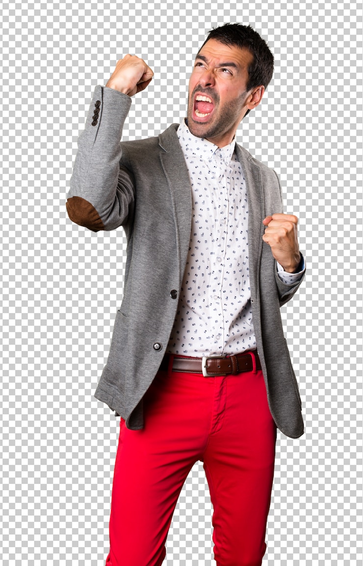 PSD hombre guapo afortunado