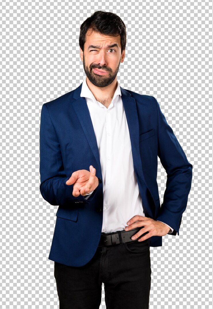 PSD hombre guapo cansado