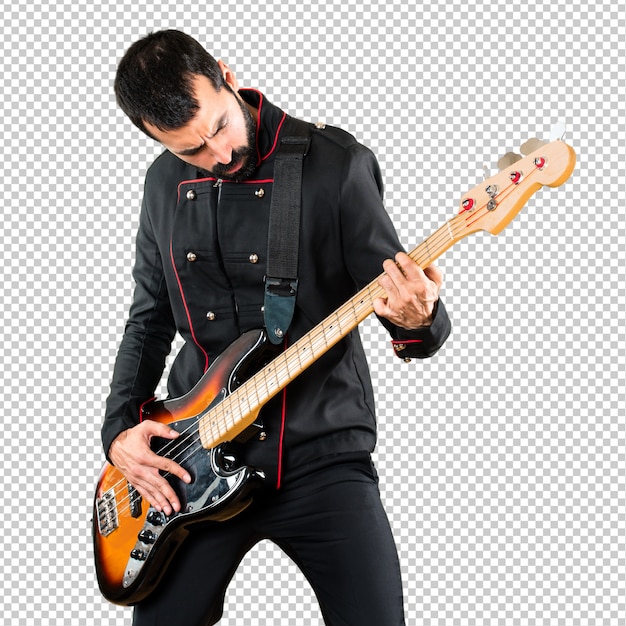 PSD hombre guapo con guitarra