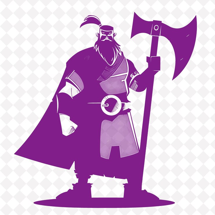 PSD hombre de hacha medieval con un hacha danesa con una expresión feroz sta forma de personaje de guerrero medieval