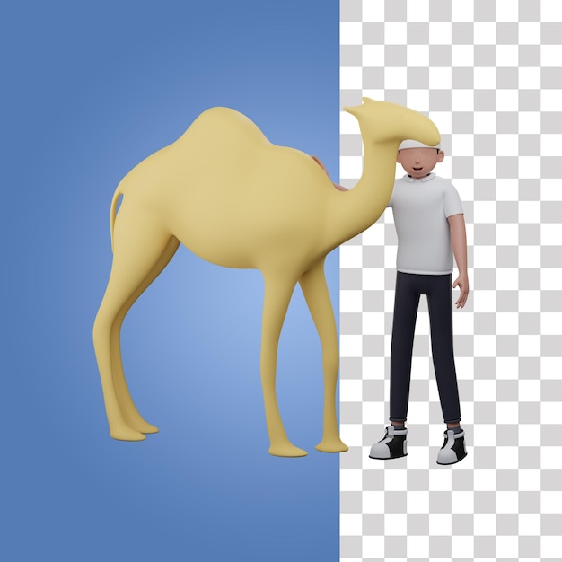 PSD hombre con icono de camello en 3d