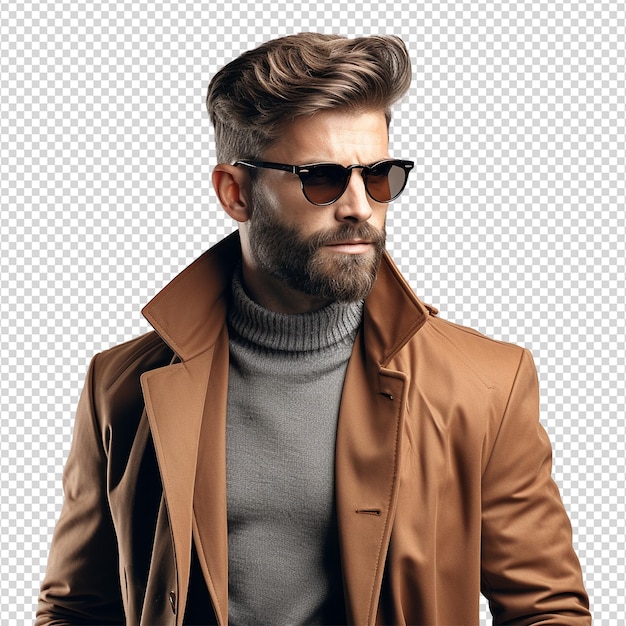 Hombre joven con estilo posando aislado sobre fondo blanco png