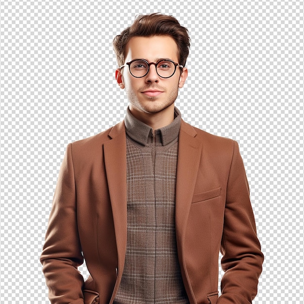 Hombre joven con estilo posando aislado sobre fondo blanco png