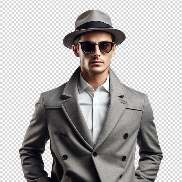 PSD hombre joven con estilo posando aislado sobre fondo blanco png