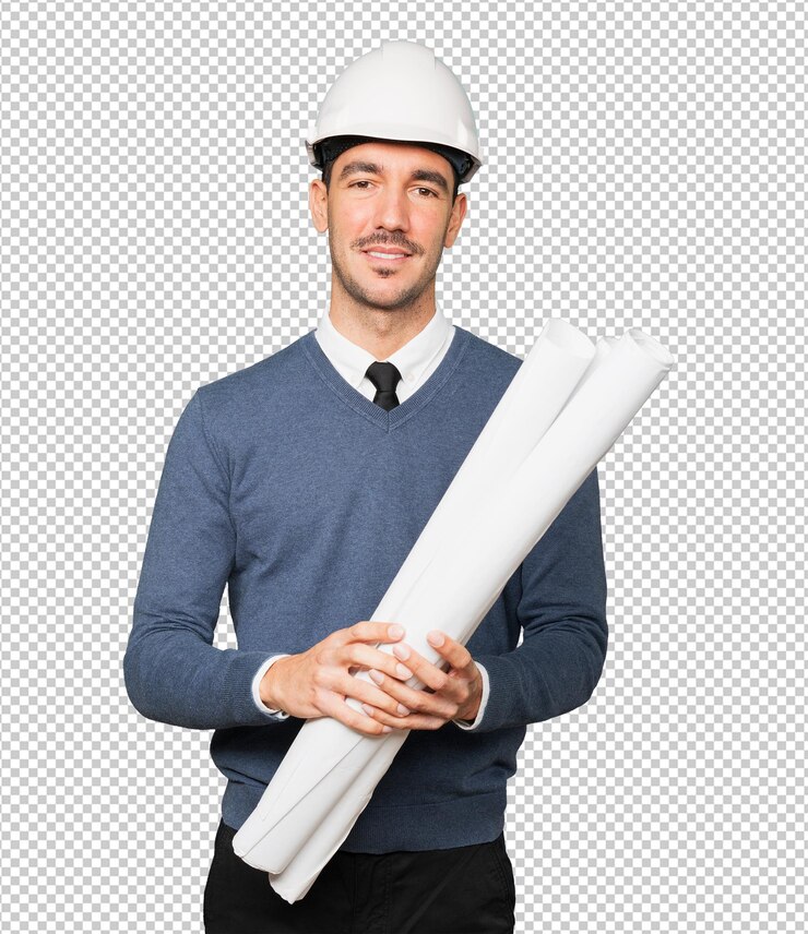 PSD hombre joven feliz con un gesto de satisfacción