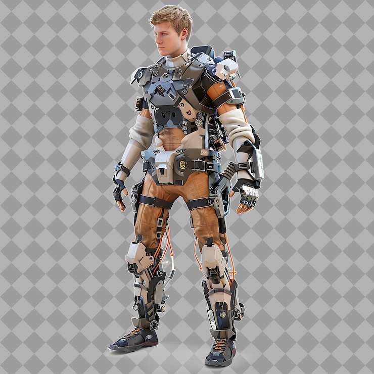 PSD hombre joven usuario de nanita con nano forma control de nanita auto rep ilustración de personaje 3d aislado