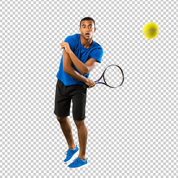 Hombre de jugador de tenis afroamericano