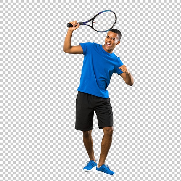 PSD hombre de jugador de tenis afroamericano