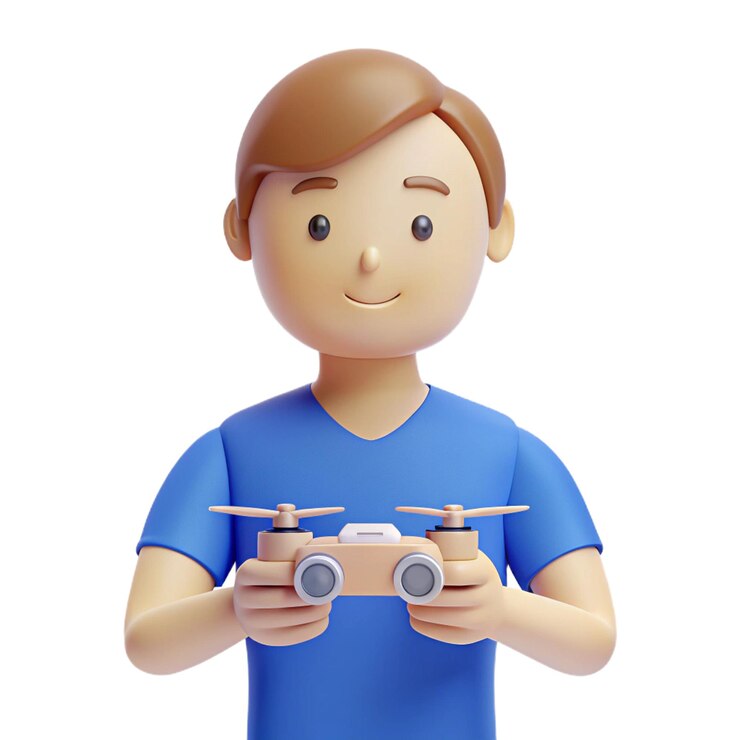 PSD un hombre de lego con una camisa azul que dice "el juguete"