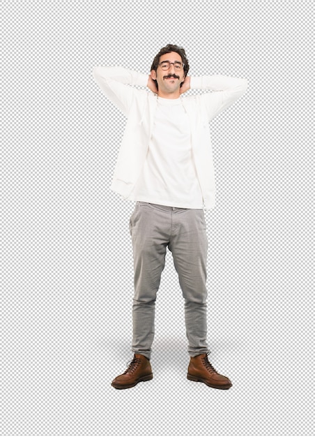 Hombre loco satisfecho