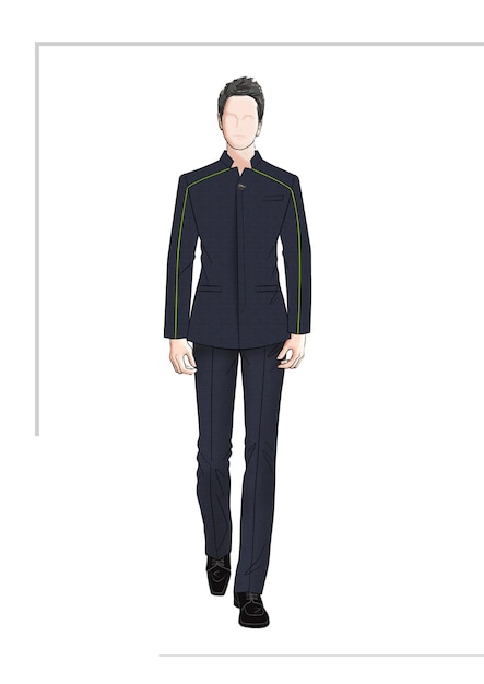 hombre de moda traje tela uniforme estilo diseño de carácter