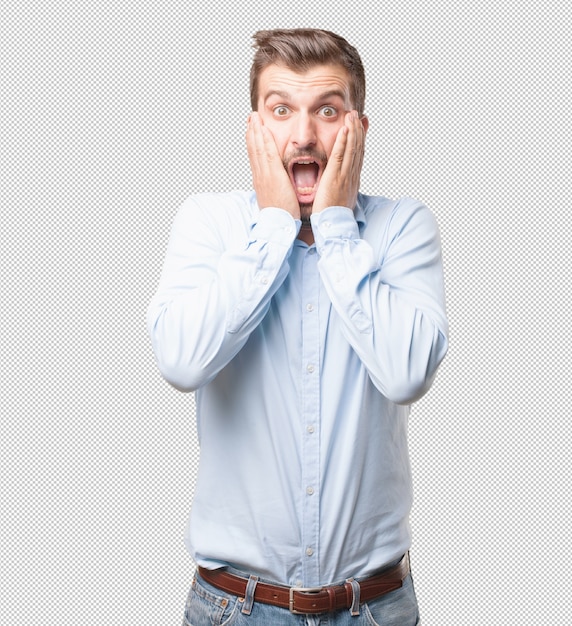 Hombre moderno sorprendido