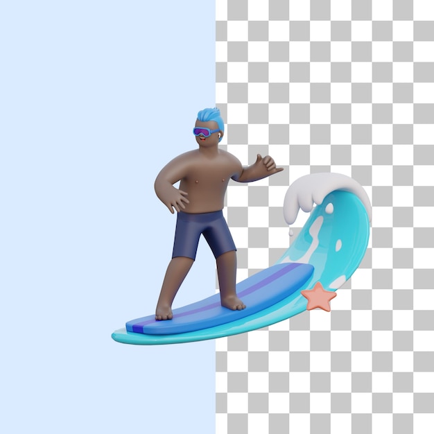 Hombre montando una ola