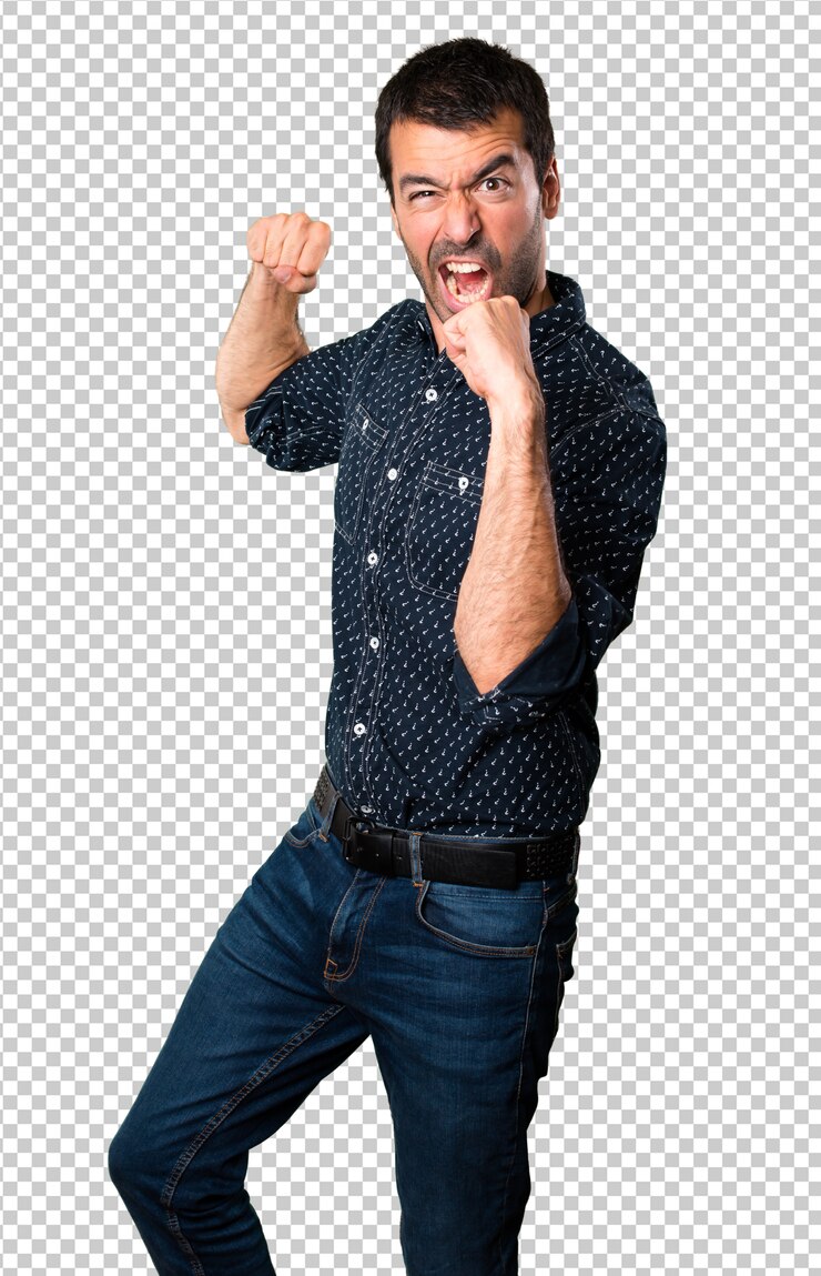 PSD hombre morena peleando