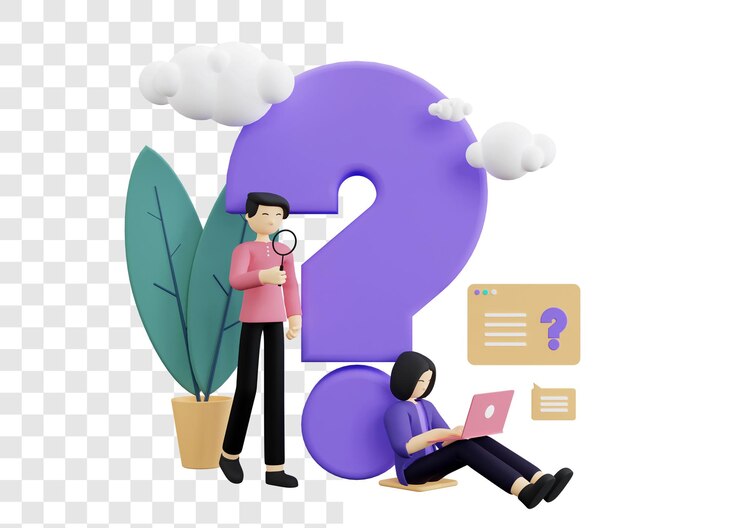 PSD hombre y mujer de negocios preguntando concepto 3d ilustración
