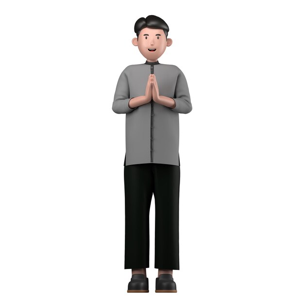 Hombre musulmán Feliz Eid Ramadán Mubarak