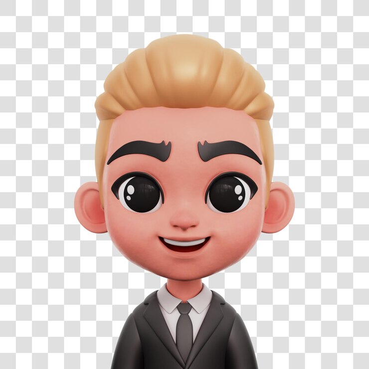 PSD hombre de negocios en 3d avatar aislado fondo transparente ilustración de renderización en 3d