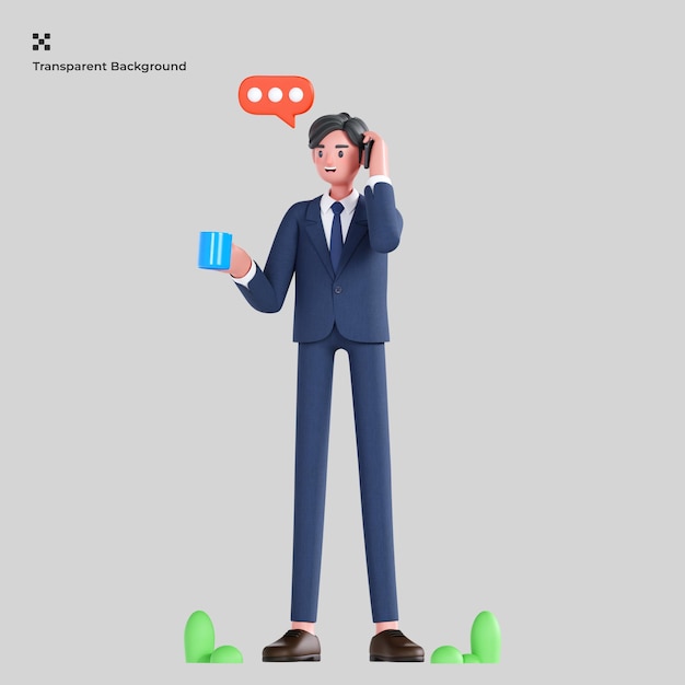 hombre de negocios, 3d, ilustración