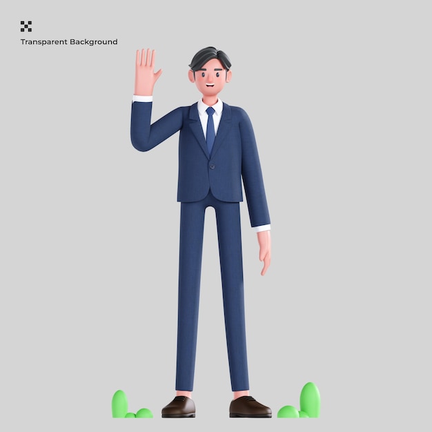 hombre de negocios, 3d, ilustración