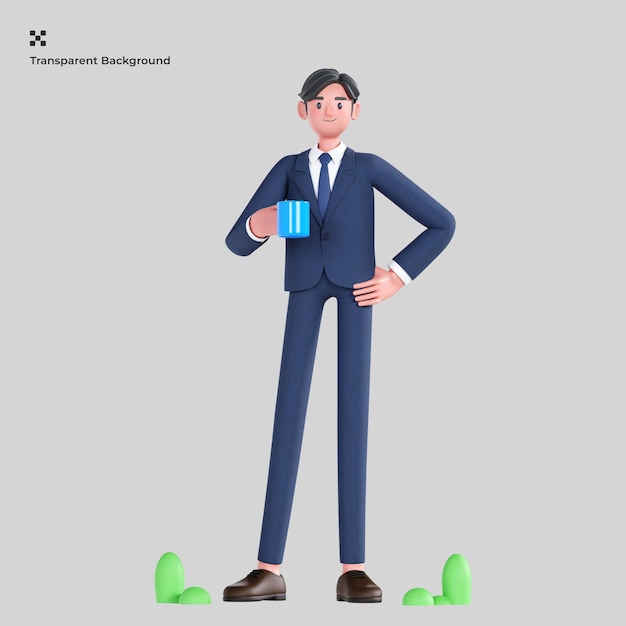 hombre de negocios, 3d, ilustración