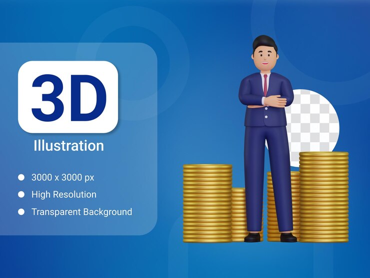 hombre de negocios exitoso 3d
