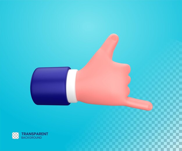 hombre de negocios, roca, en, mano, gesto, 3d, ilustración