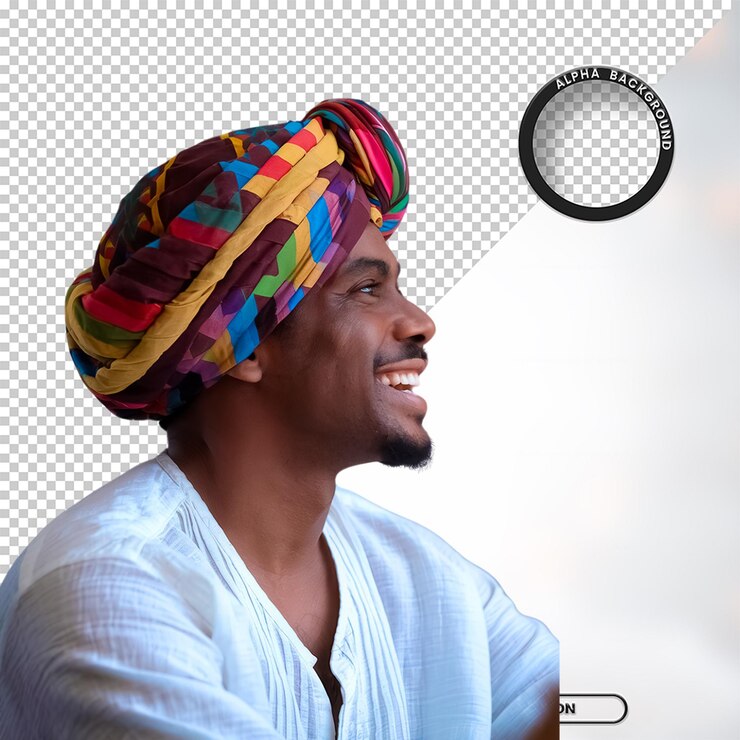 El hombre negro afro PSD Elemento PNG