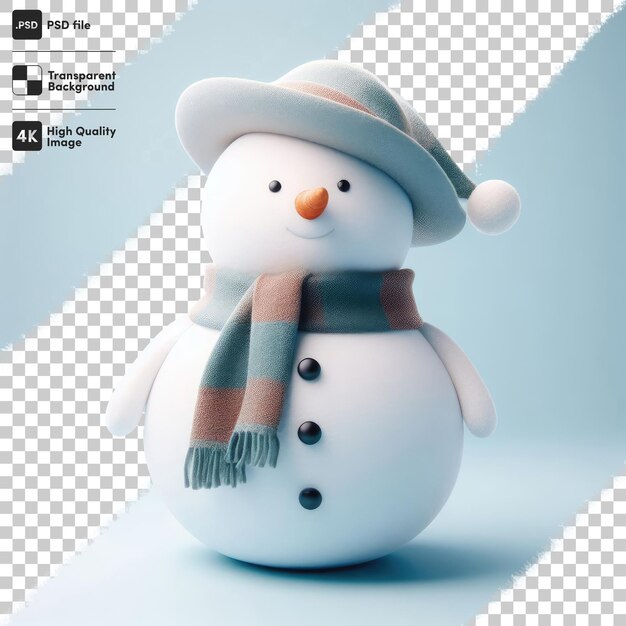 PSD hombre de nieve de navidad de psd en fondo transparente