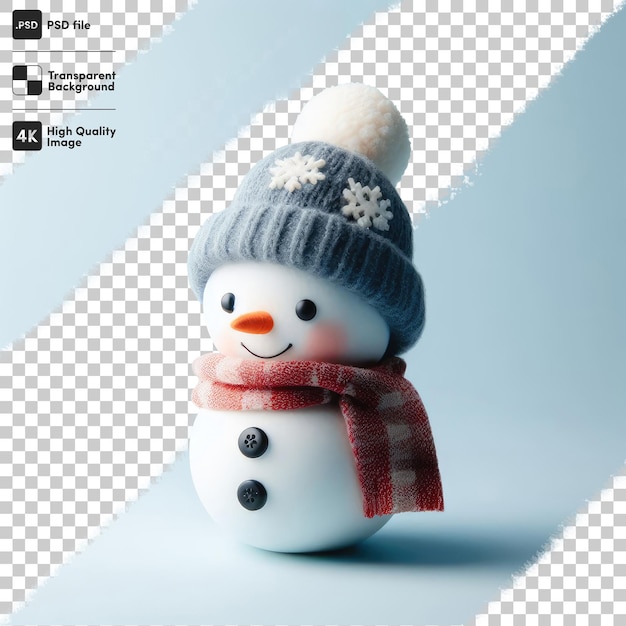 PSD hombre de nieve de navidad de psd en fondo transparente