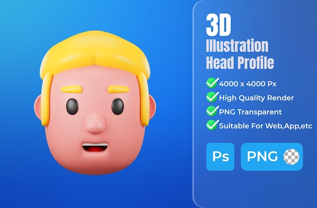 Hombre de perfil de avatar 3d