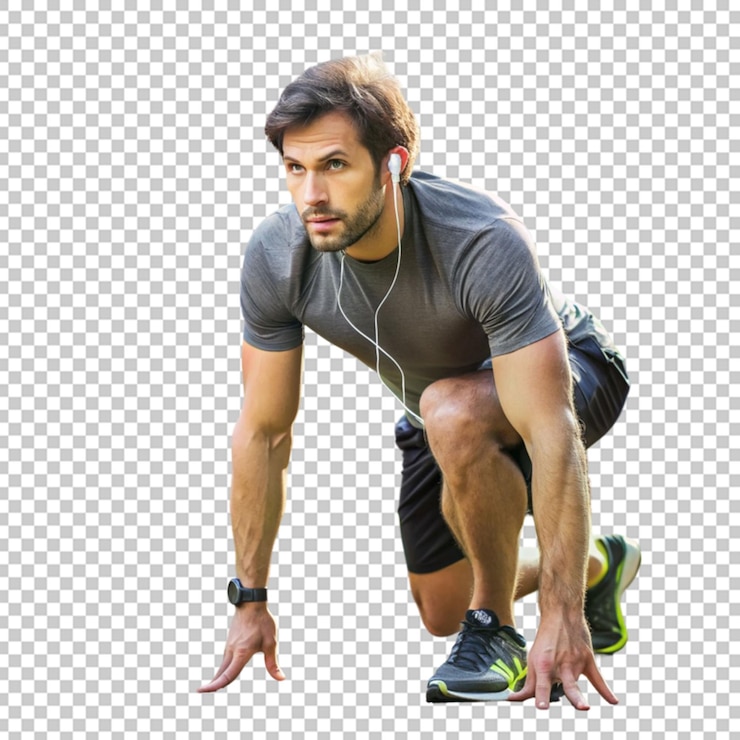 PSD hombre preparándose para correr