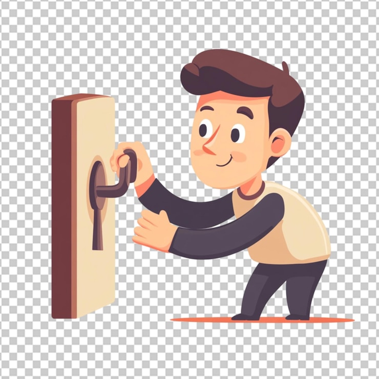 PSD hombre con problemas de visión lucha por usar un personaje masculino de teléfono inteligente sosteniendo gafas y móvil entrecerrando los ojos y tocando lentamente mientras navega por la pantalla ilustración de vectores de personas de dibujos animados
