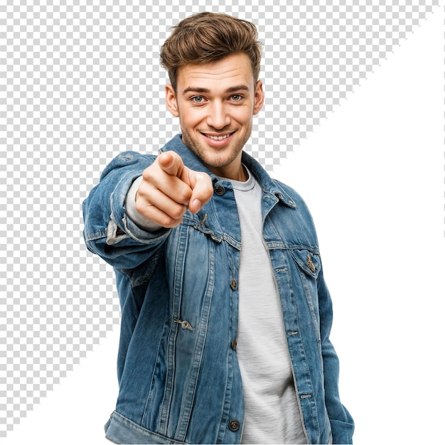 Hombre señalando y sonriendo