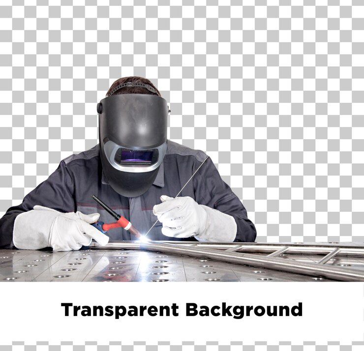 PSD hombre de soldadura aislado con fondo transparente