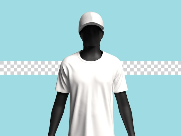 un hombre con un sombrero blanco y una camisa blanca está de pie frente a un fondo azul