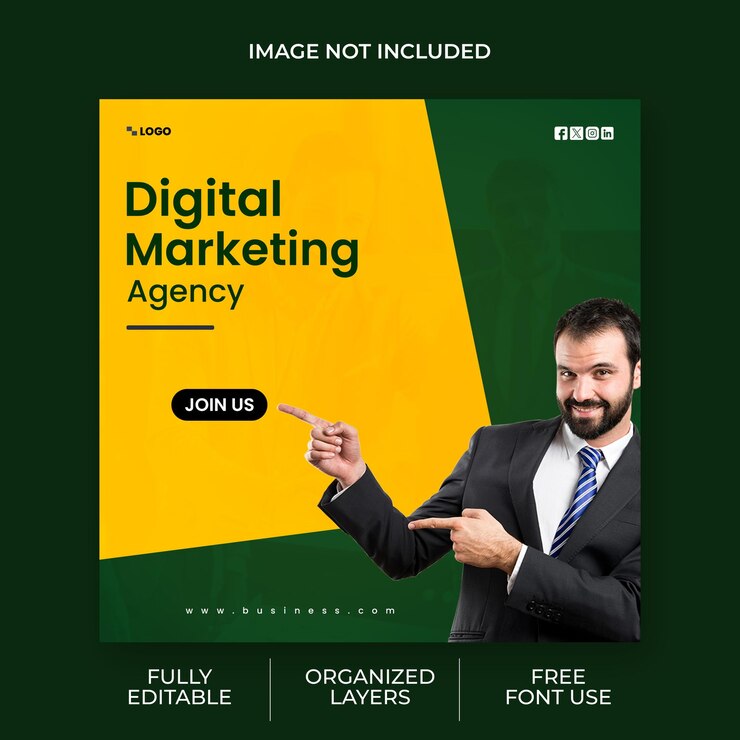 un hombre en un traje señalando a un marketing digital