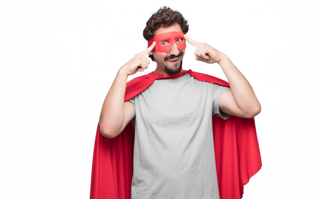 hombre en traje de superhéroe tiene una idea