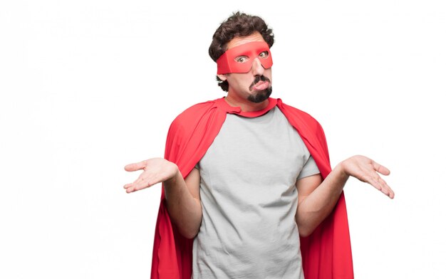 el hombre vestido de superhéroe no sabe