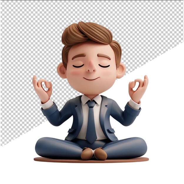 PSD hombre de yoga en 3d