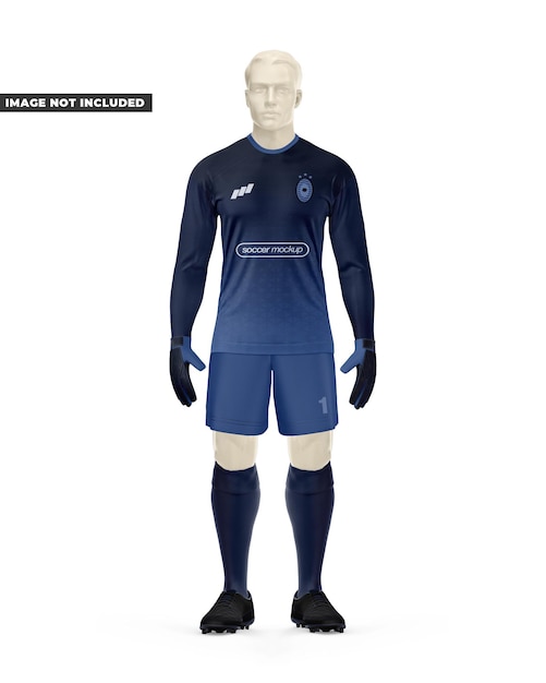 Hombres Full Soccer Portero Mockup delantero