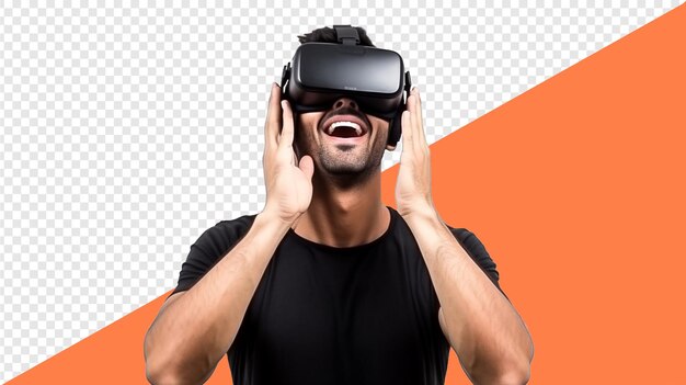 Hombres jóvenes con gafas de VR