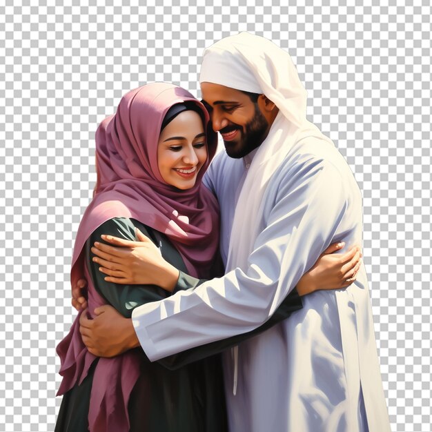 PSD hombres musulmanes abrazándose unos a otros