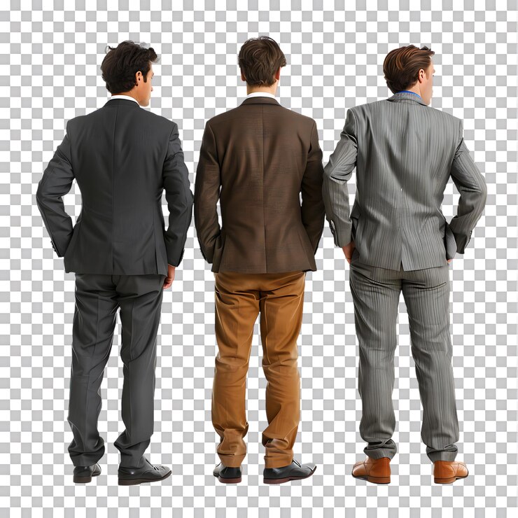 PSD hombres de negocios de la parte de atrás mirando algo