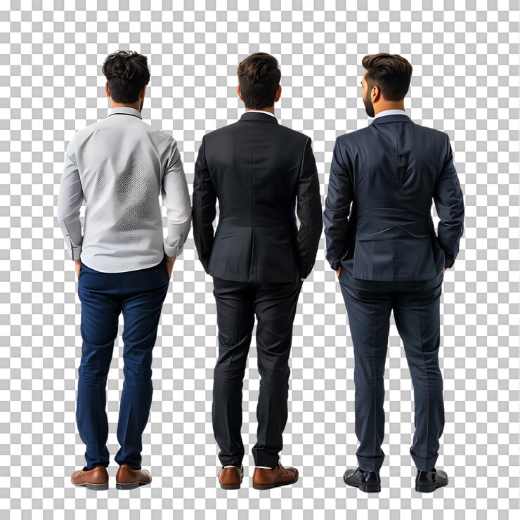 PSD hombres de negocios de la parte de atrás mirando algo