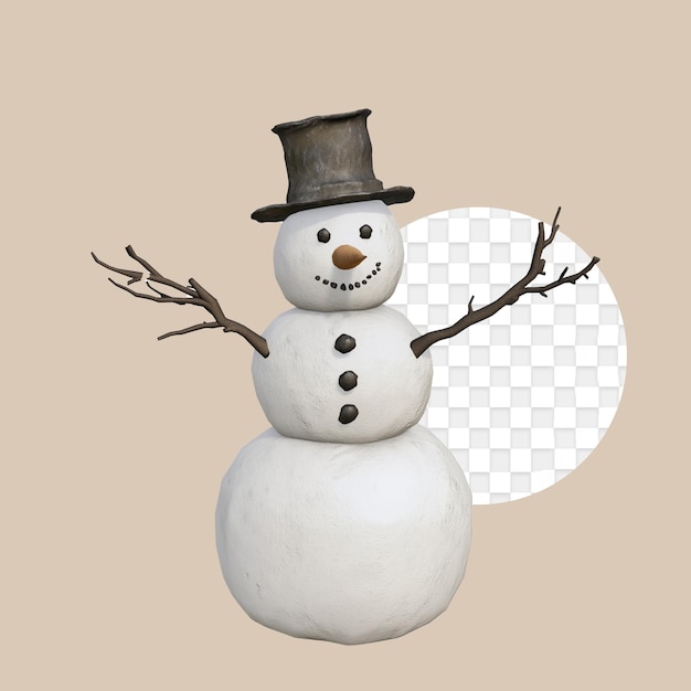 Hombres de nieve figuras aisladas en un fondo transparente