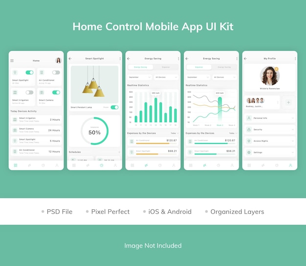 Home control mobile app ui-kit